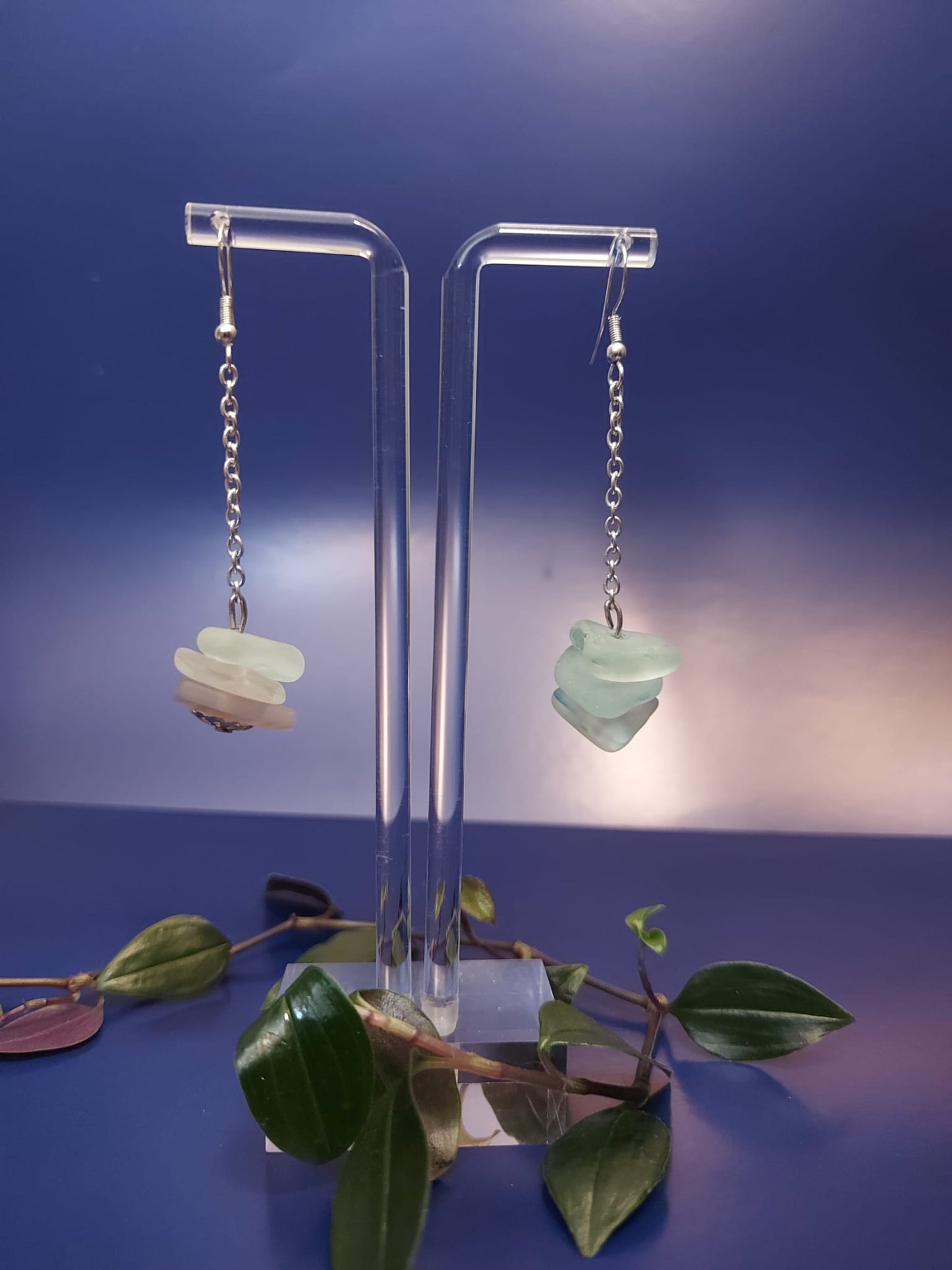 Pendientes de vidrio reciclado